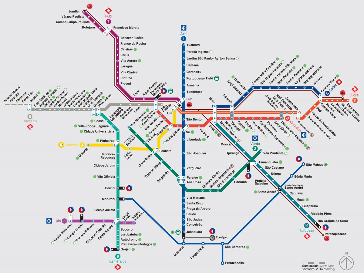 São Paulo metro stations map